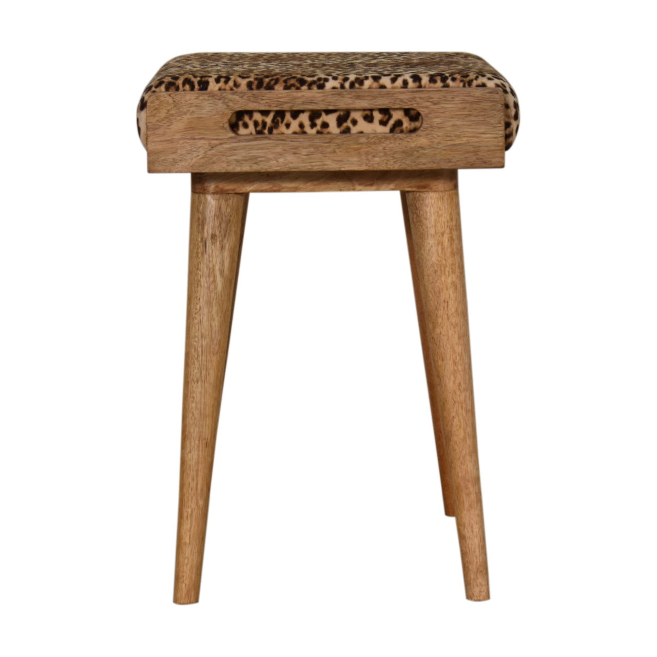 HeelHaven Leopard Velvet Tray Style Footstool