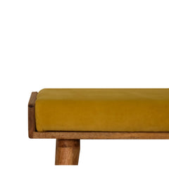 RestSpot Mustard Velvet Tray Style Footstool - Furniture One Shop