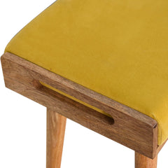RestSpot Mustard Velvet Tray Style Footstool - Furniture One Shop