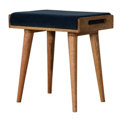 SitLite Teal Velvet Tray Style Footstool - Furniture One Shop