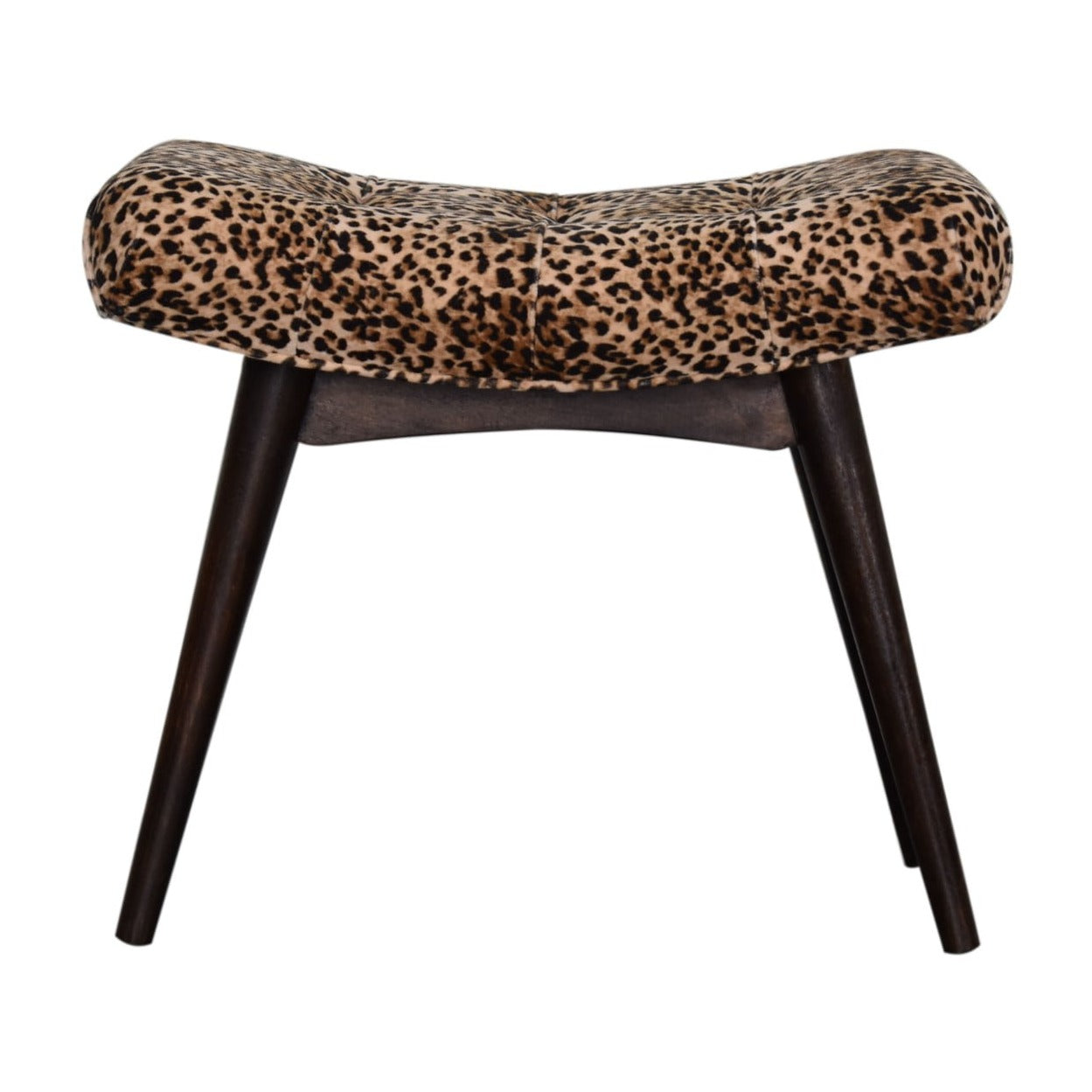 Savor Stool Leopard Print Curved Bench