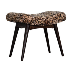 Savor Stool Leopard Print Curved Bench - Furniture One Shop
