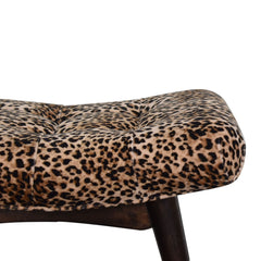 Savor Stool Leopard Print Curved Bench - Furniture One Shop