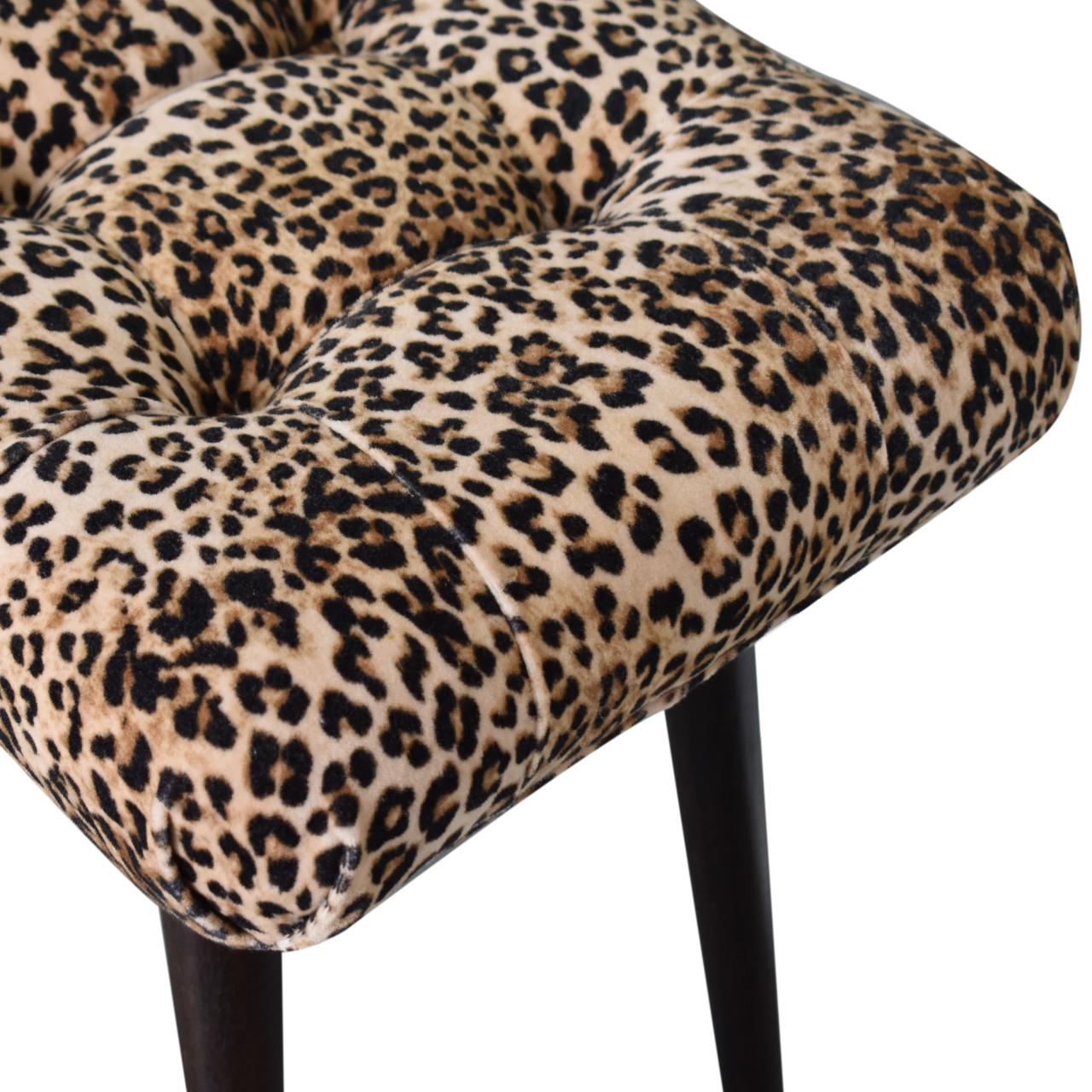 Savor Stool Leopard Print Curved Bench
