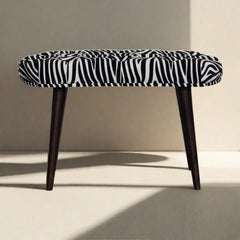 DineNest Zebra Print Deep Button Bench