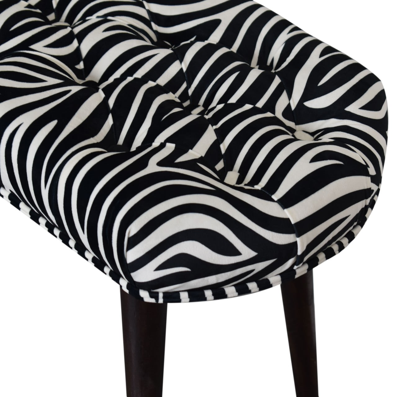DineNest Zebra Print Deep Button Bench