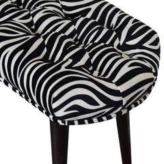 DineNest Zebra Print Deep Button Bench