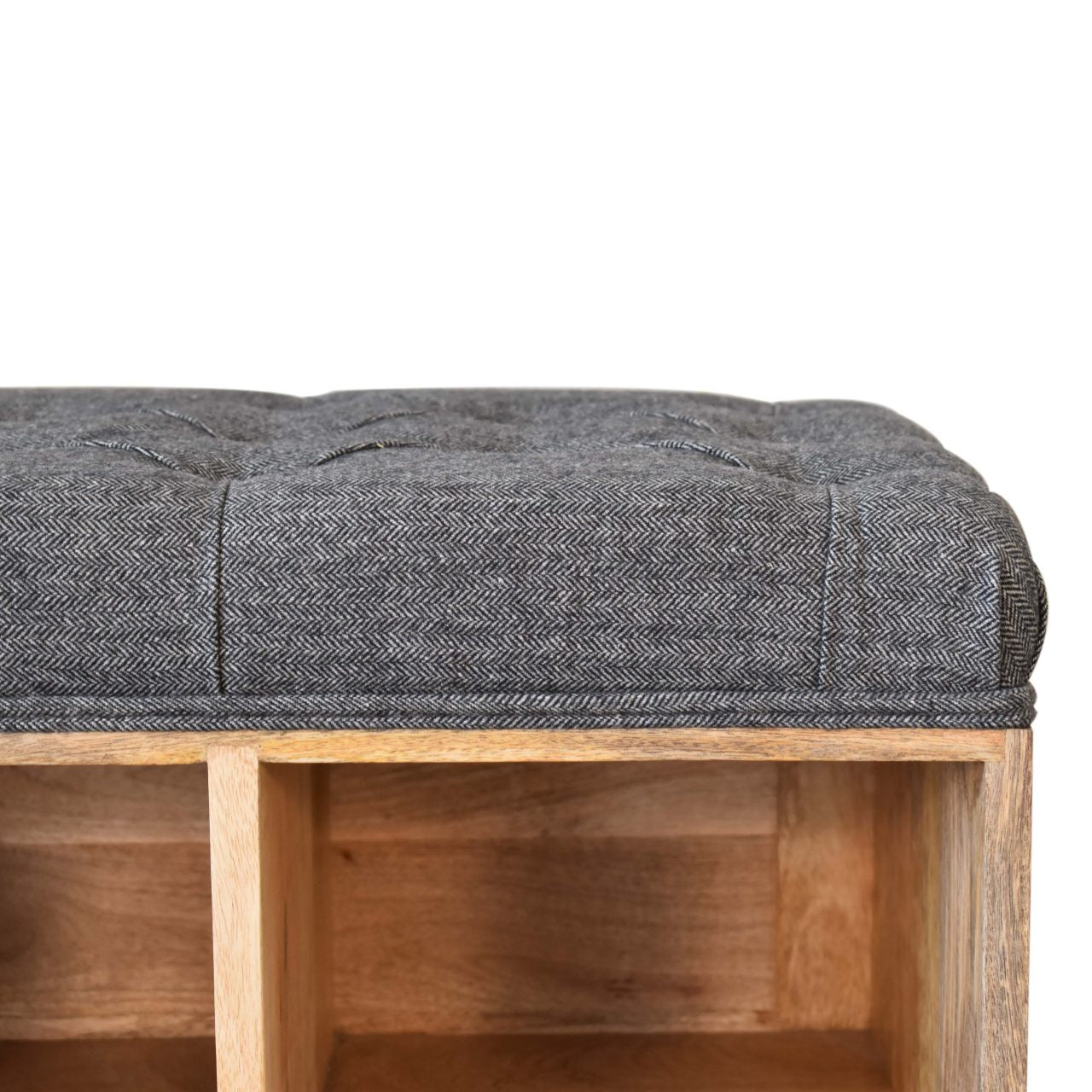 SoftStep Mini Black Shoe Storage Footstool