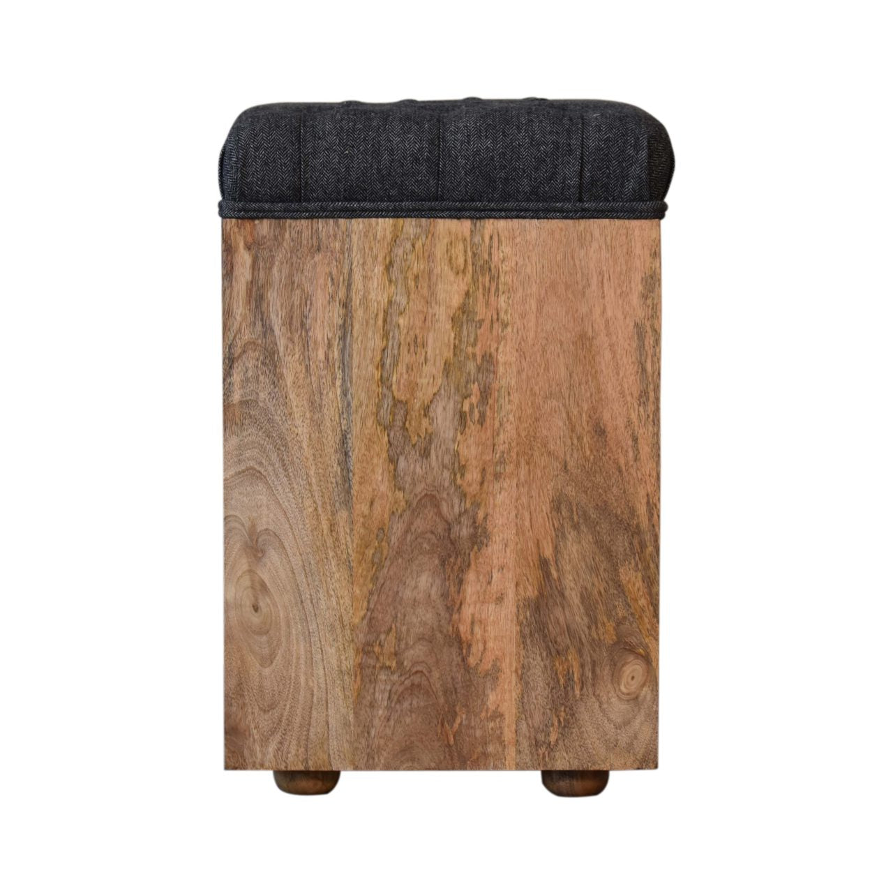 SoftStep Mini Black Shoe Storage Footstool