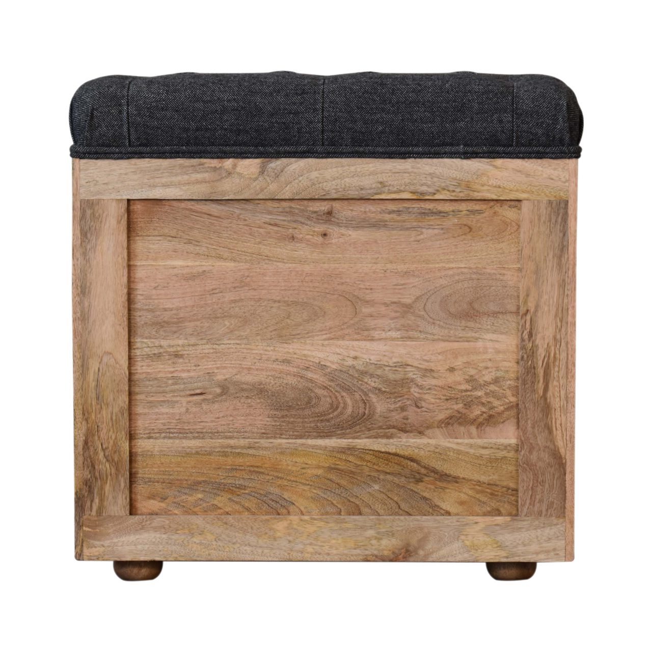 SoftStep Mini Black Shoe Storage Footstool