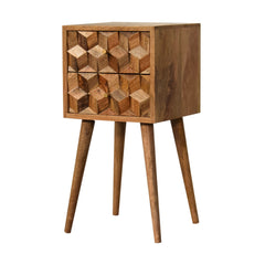 Victoria Mini Cube Carved 2 Drawer Bedside - Furniture One Shop