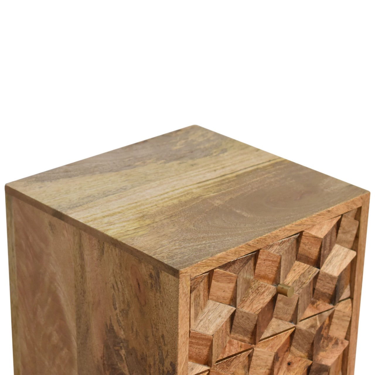 Victoria Mini Cube Carved 2 Drawer Bedside