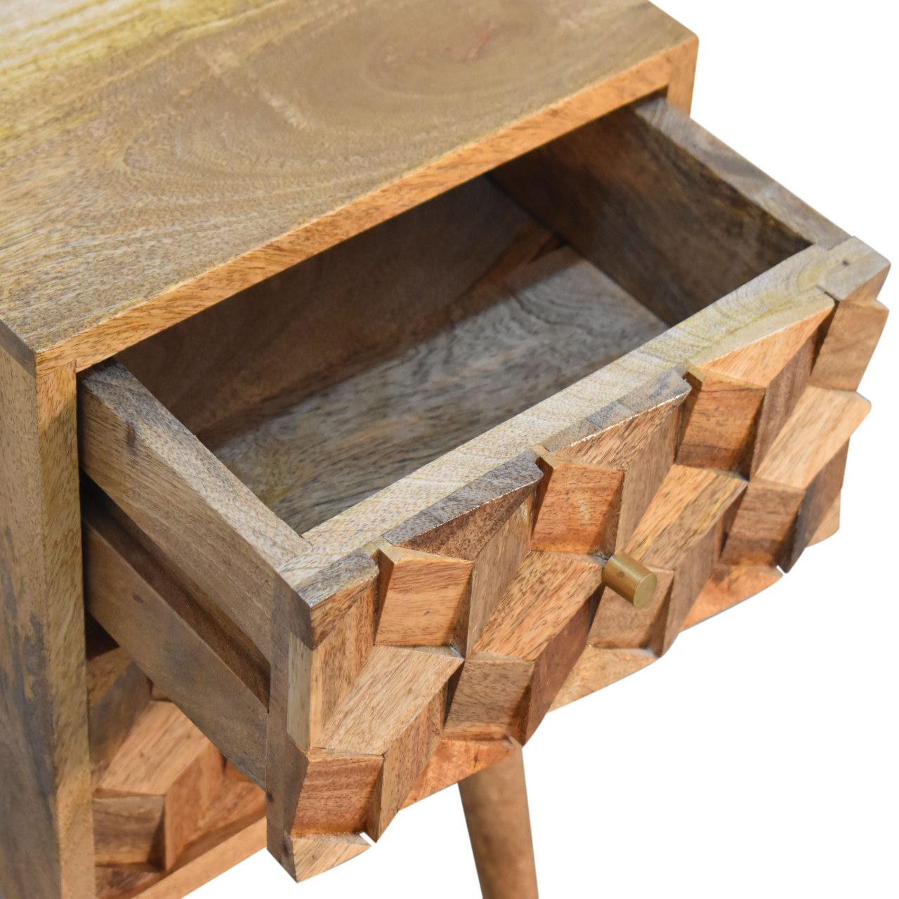 Victoria Mini Cube Carved 2 Drawer Bedside