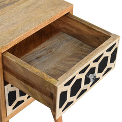 Dover Mini Bone Inlay 2 Drawer Bedside - Furniture One Shop