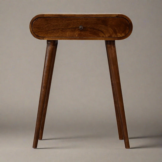 Elegant Table Mini Round Chestnut Console - Furniture One Shop