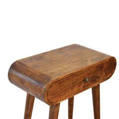 Elegant Table Mini Round Chestnut Console - Furniture One Shop
