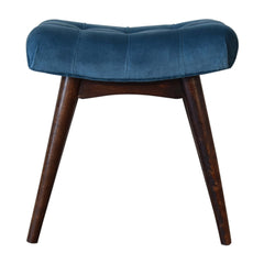 Tuck Bench Mini Teal Velvet Curved Bench