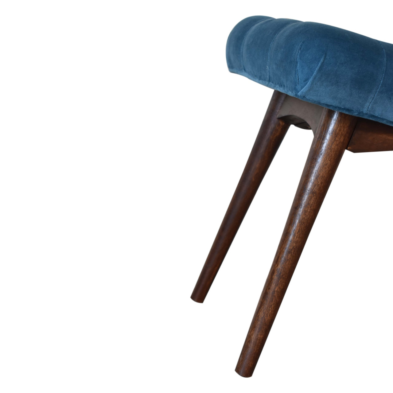 Tuck Bench Mini Teal Velvet Curved Bench