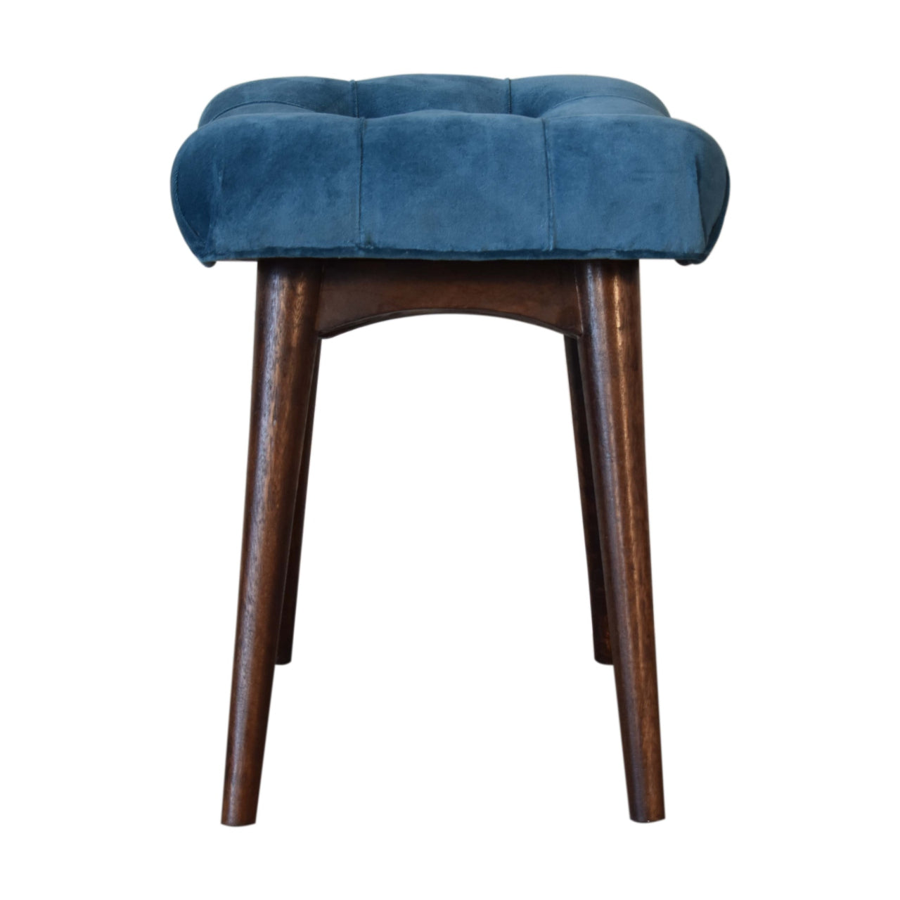 Tuck Bench Mini Teal Velvet Curved Bench