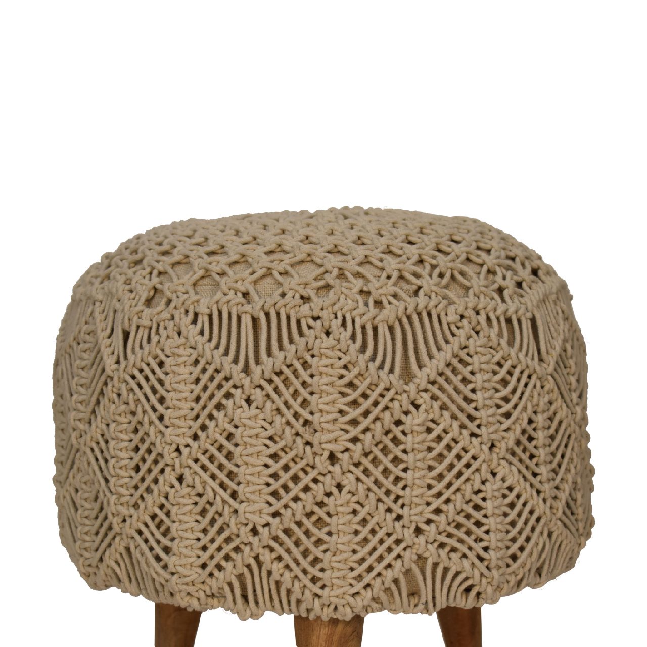 ZenZone Crotchet Beige Footstool