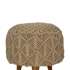 ZenZone Crotchet Beige Footstool