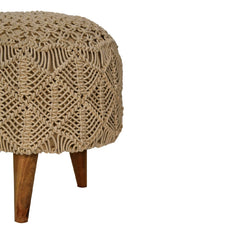 ZenZone Crotchet Beige Footstool