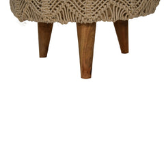 ZenZone Crotchet Beige Footstool