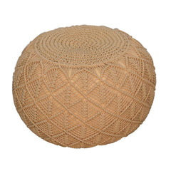 Ansley Beige Pouffe - Furniture One Shop