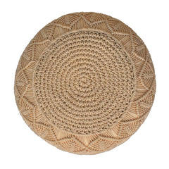 Ansley Beige Pouffe - Furniture One Shop