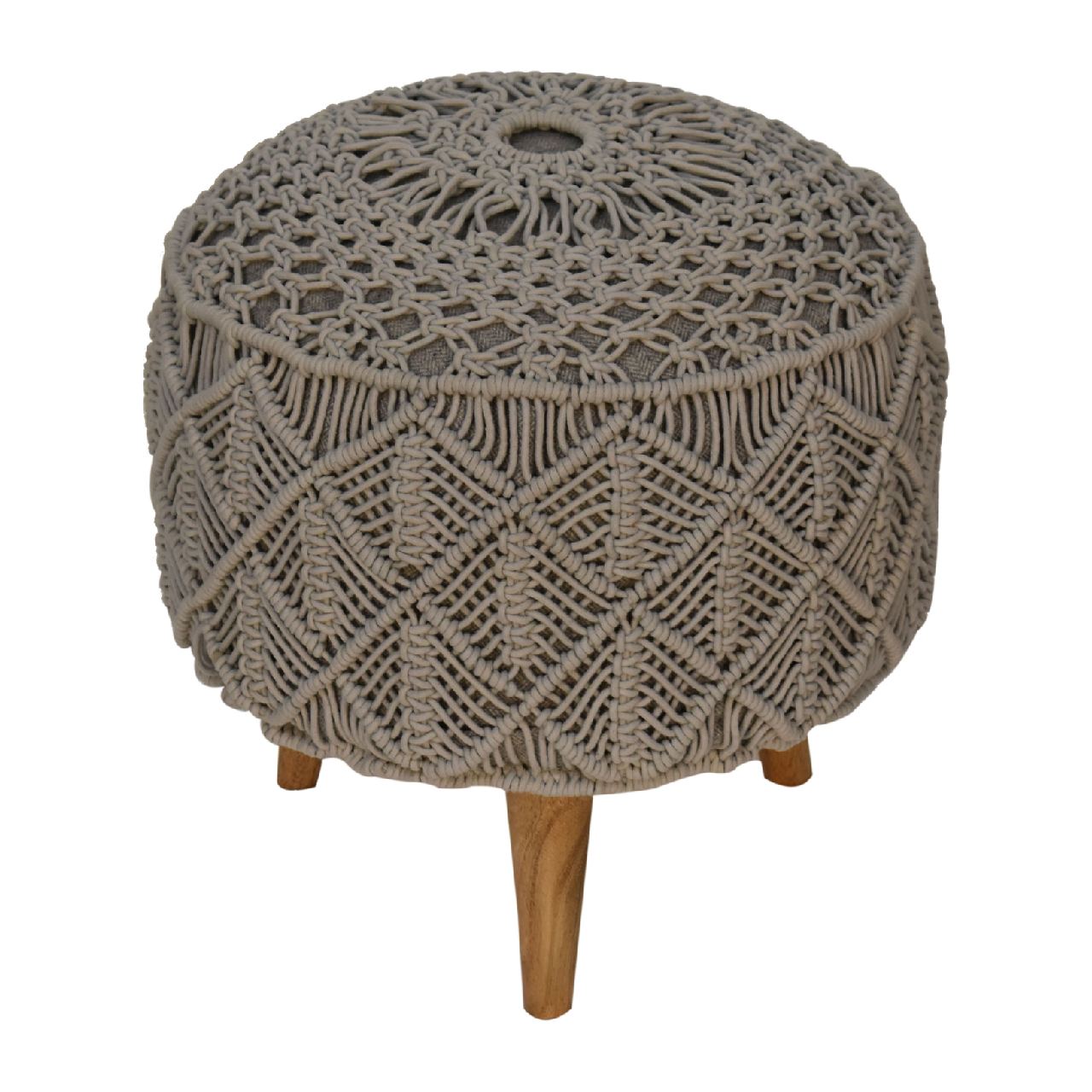 CozyCube Crotchet Grey Footstool