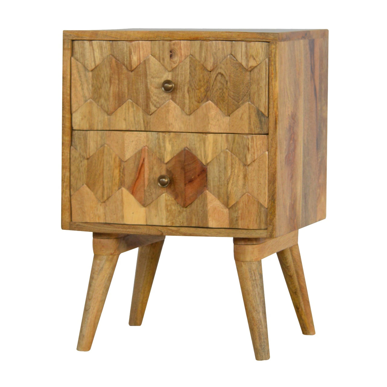 Jamie Pineapple Carve 2 Drawer Bedside
