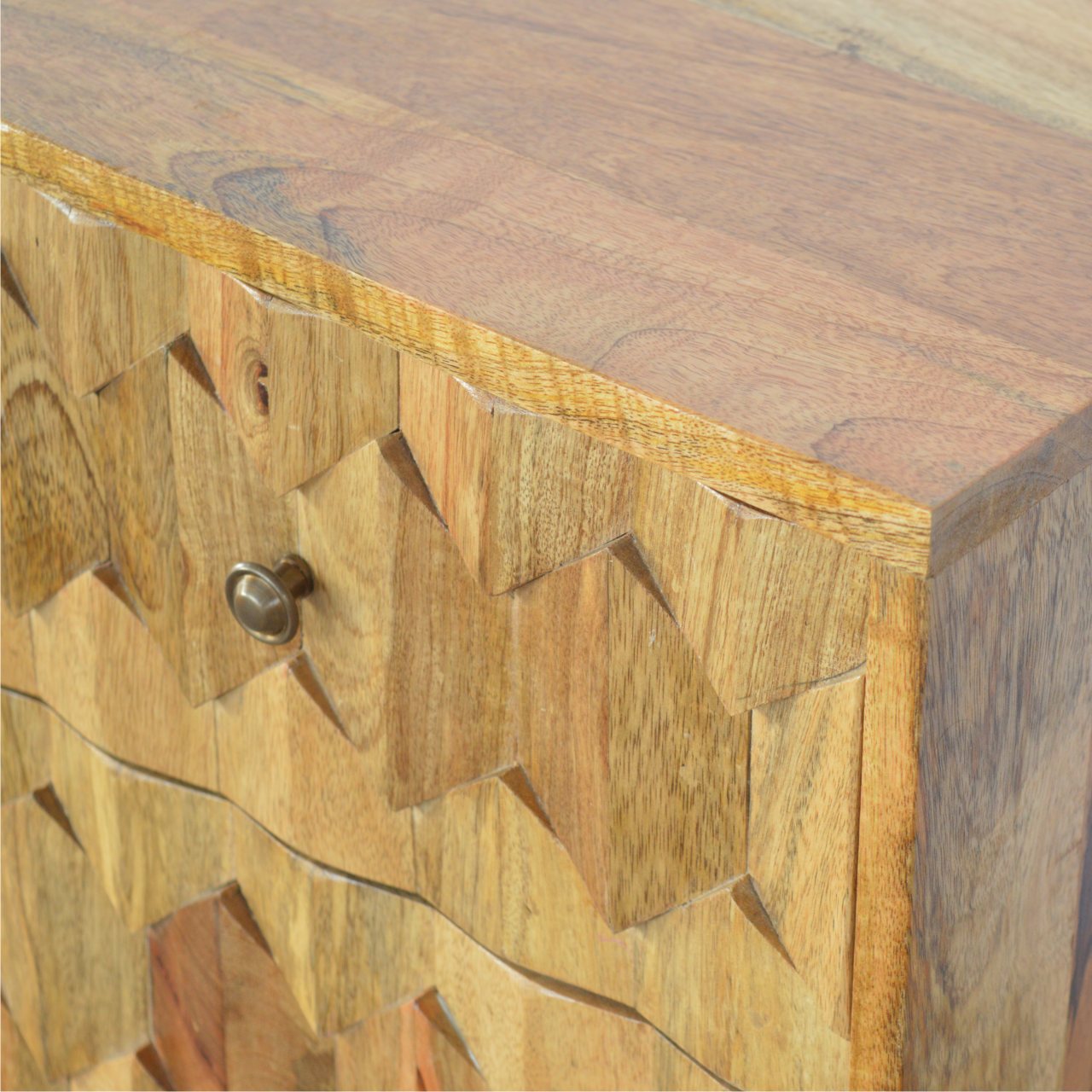 Jamie Pineapple Carve 2 Drawer Bedside