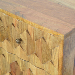 Jamie Pineapple Carve 2 Drawer Bedside
