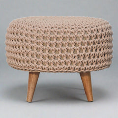 SoleSoft Keeva Beige Oblong Footstool