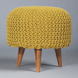 PerchPuff Keeva Mustard Round Footstool