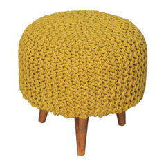 PerchPuff Keeva Mustard Round Footstool