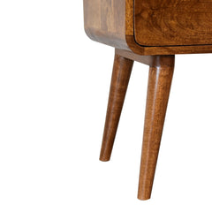 Bond Curved Chestnut Bedside - Furniture One Shop