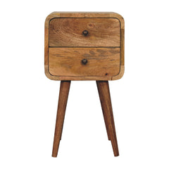Jamaica Mini Oak-ish Curved Bedside - Furniture One Shop