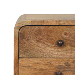 Jamaica Mini Oak-ish Curved Bedside - Furniture One Shop