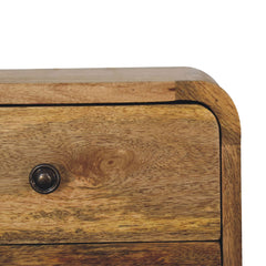 Clink Mini Curve Oak-ish Wall Mounted Bedside - Furniture One Shop