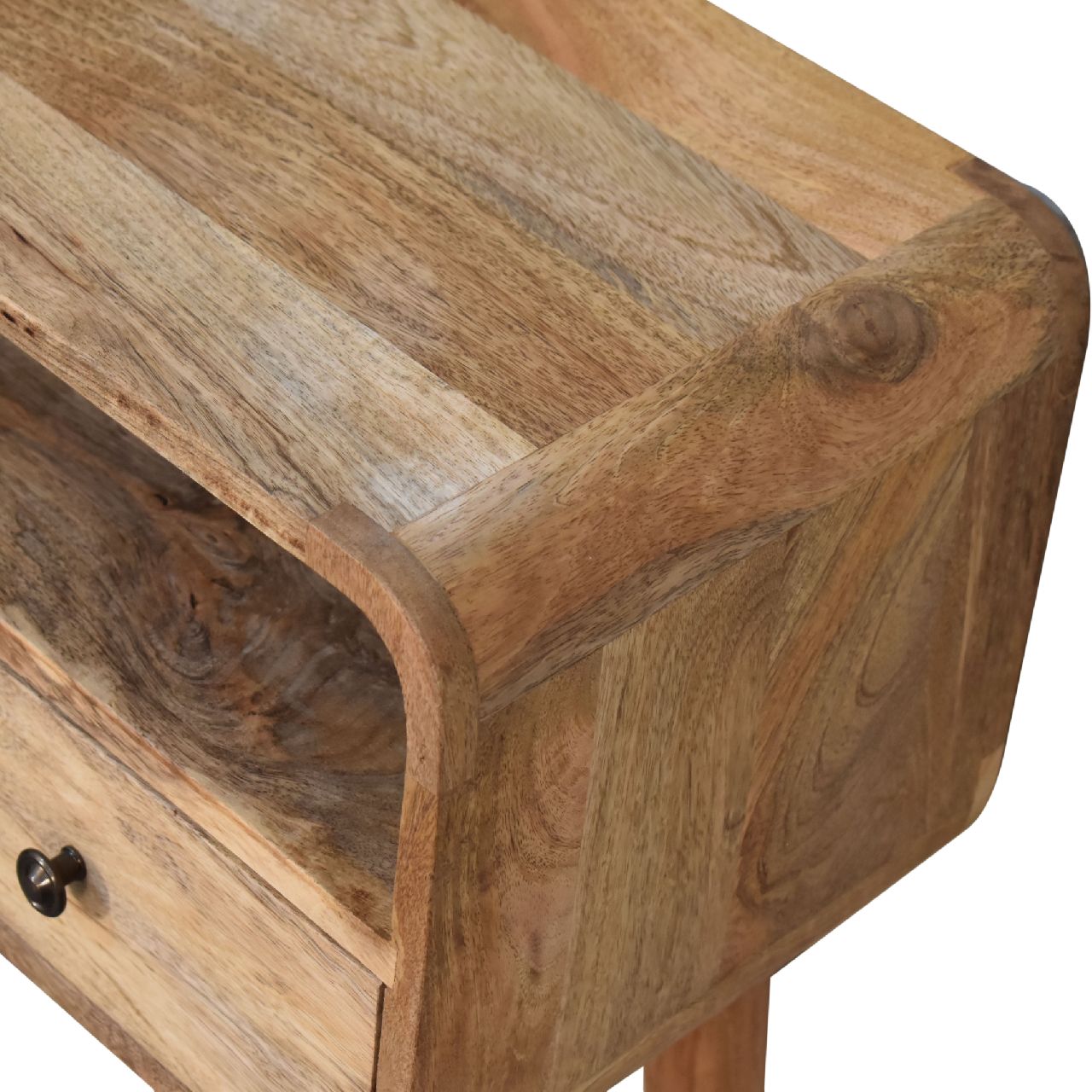 Sleek Stand Mini Curved Oak-ish Console Table - Furniture One Shop