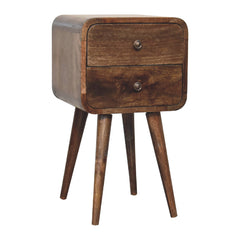 High Kensington Mini Curved Grey Washed Bedside - Furniture One Shop