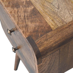 High Kensington Mini Curved Grey Washed Bedside - Furniture One Shop