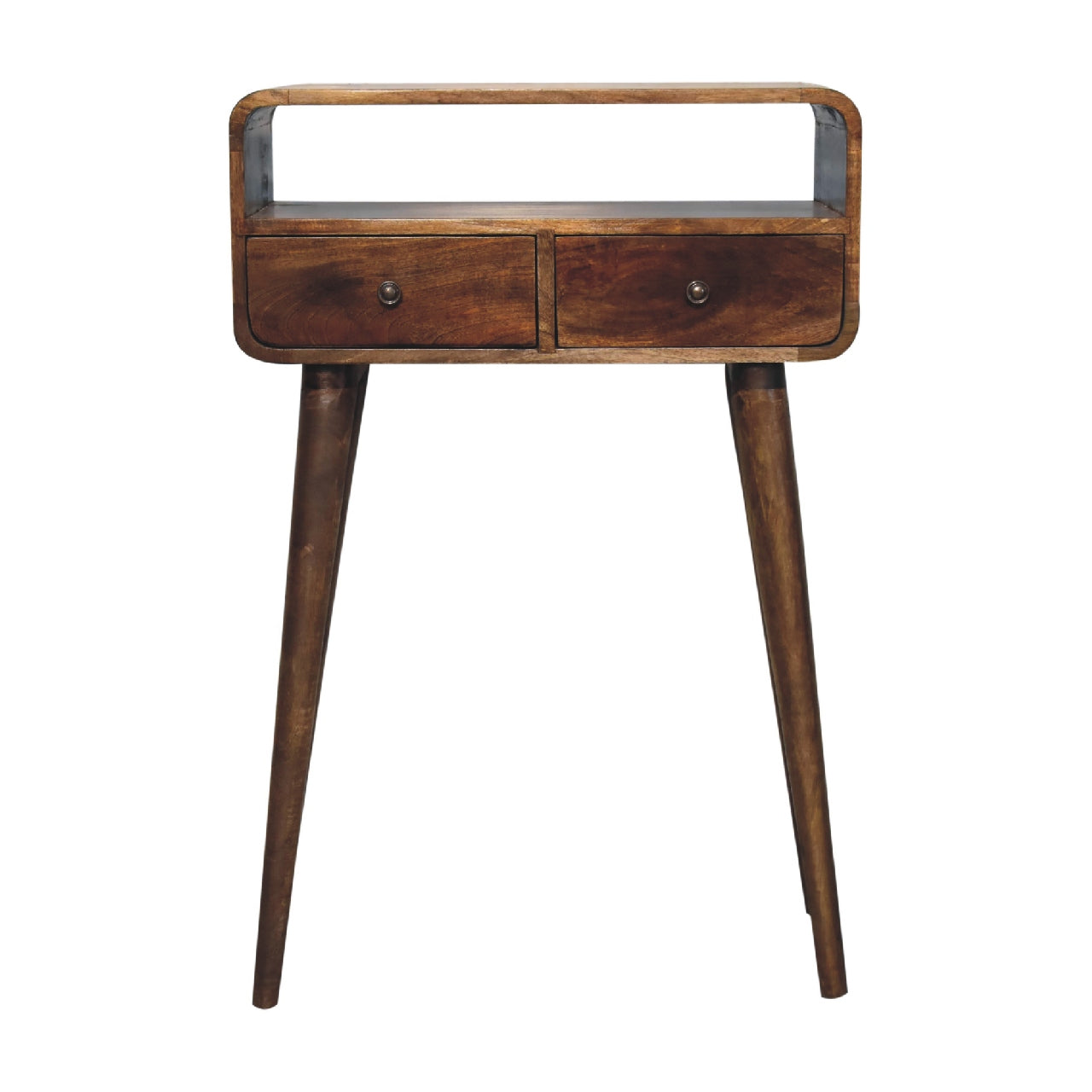 Stylish Desk Mini Grey-wash Curved Console - Furniture One Shop