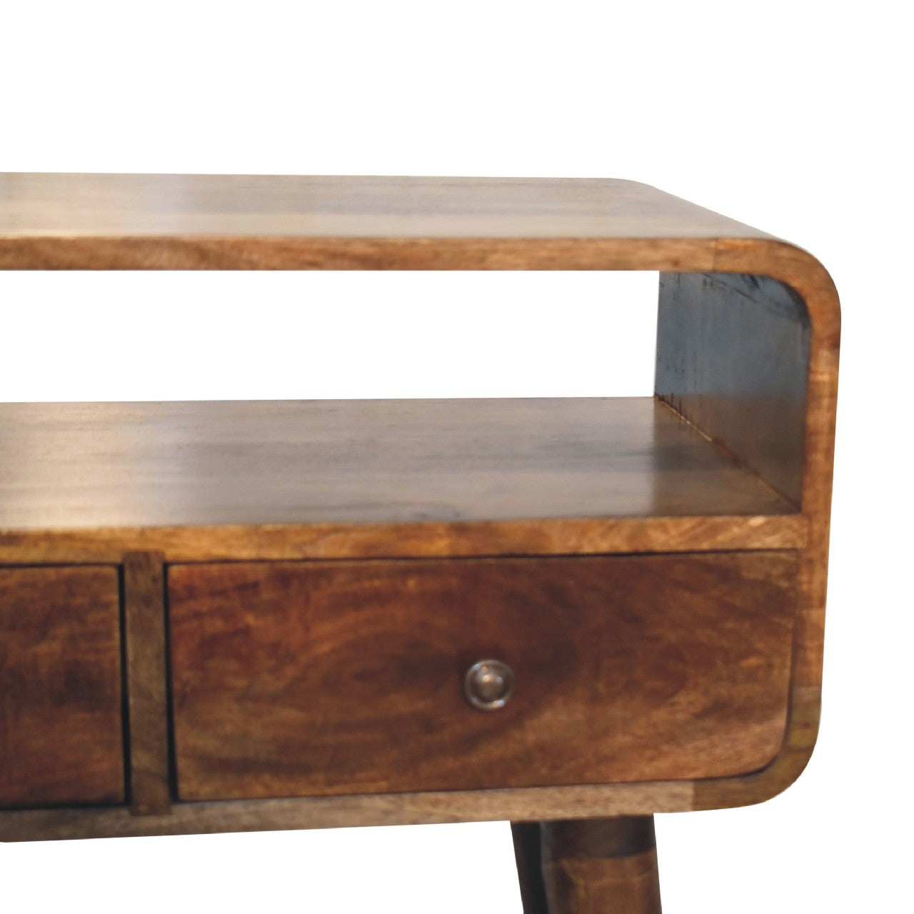 Stylish Desk Mini Grey-wash Curved Console - Furniture One Shop