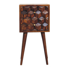 Earl's Court Mini Chestnut Cube 2 Drawer Bedside - Furniture One Shop