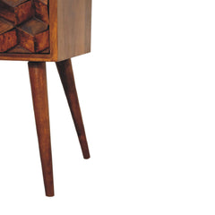 Earl's Court Mini Chestnut Cube 2 Drawer Bedside - Furniture One Shop