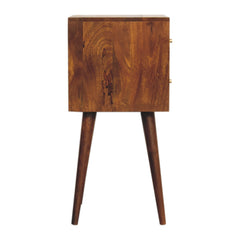 Earl's Court Mini Chestnut Cube 2 Drawer Bedside - Furniture One Shop