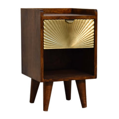Notting Hill Gate Mini Manila Gold 1 Drawer Bedside - Furniture One Shop