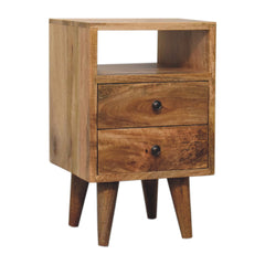 Queens way Mini Oak-ish Classic Open Bedside - Furniture One Shop